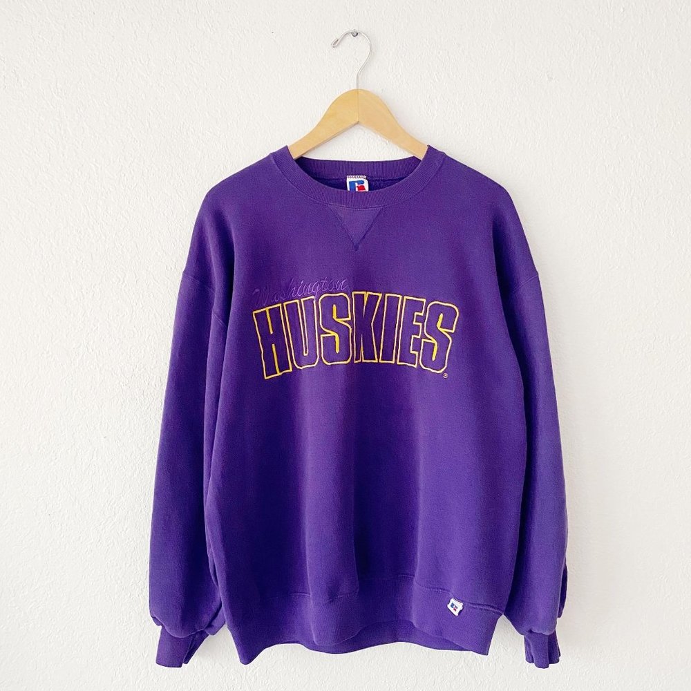 Vintage Purple Huskies Crewneck Sweatshirt